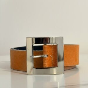 Guido Angeloni handmade vintage Y2K  Italian orange leather belt